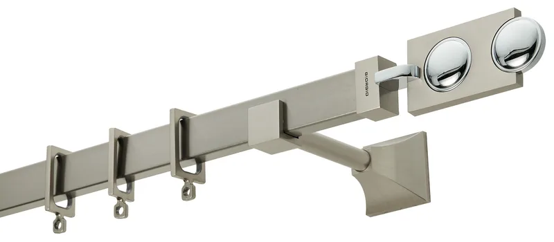 Κουρτινόβεργα Zogometal Flat Collection FC4514 Νίκελ Ματ/Χρώμιο