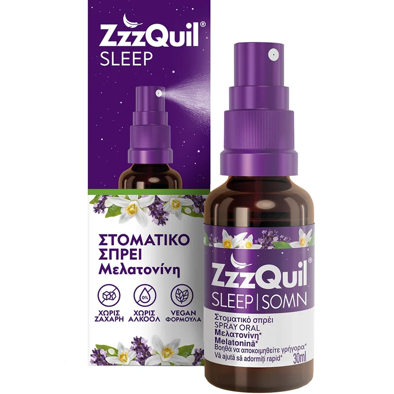 ZzzQuil Sleep Melatonin Oral Spray Συμπλήρωμα Διατροφής Μελατονίνης σε Μορφή Spray για Γρηγορότερο & Ποιοτικότερο Ύπνο με Γεύση Λεβάντα & Πορτοκάλι 30ml