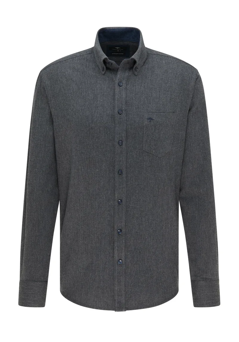 Fynch Hatton Πουκάμισο της σειράς Supersoft Cotton - 1221 7000 7001 Anthra