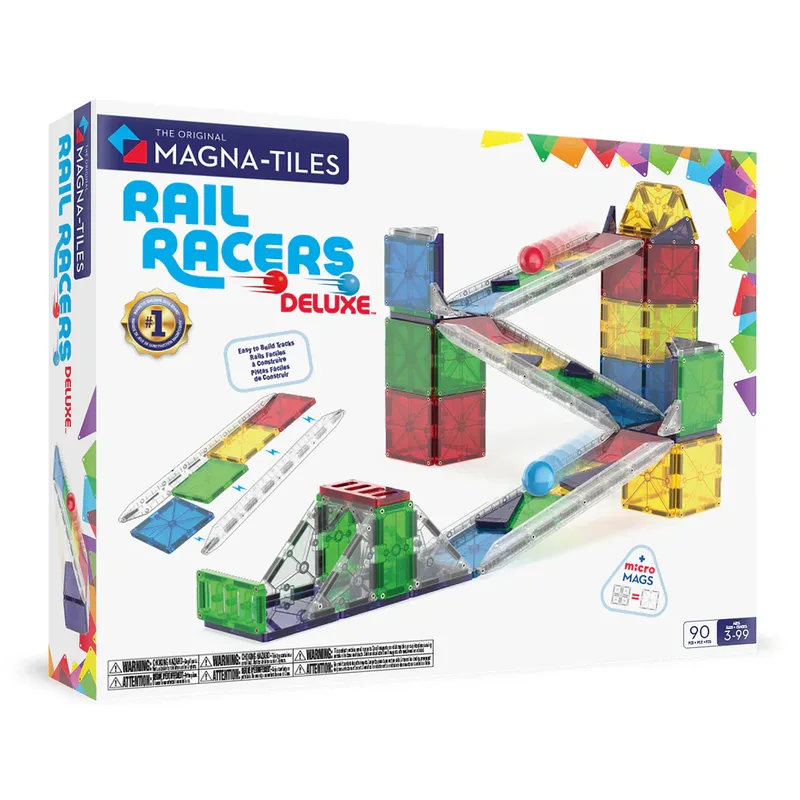 Μαγνητικό Παιχνίδι Κατασκευών Magna-Tiles Rail Racers Deluxe 90 Set