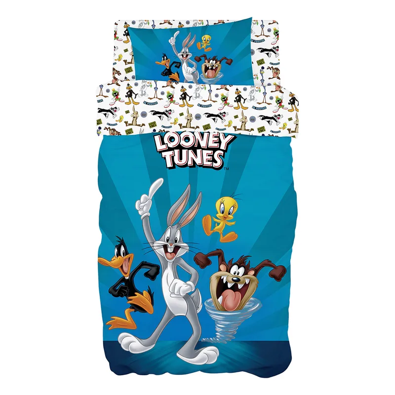 Beauty Home Σετ σεντόνια μονά Art 6188 Looney Tunes 165x250 Μπλε