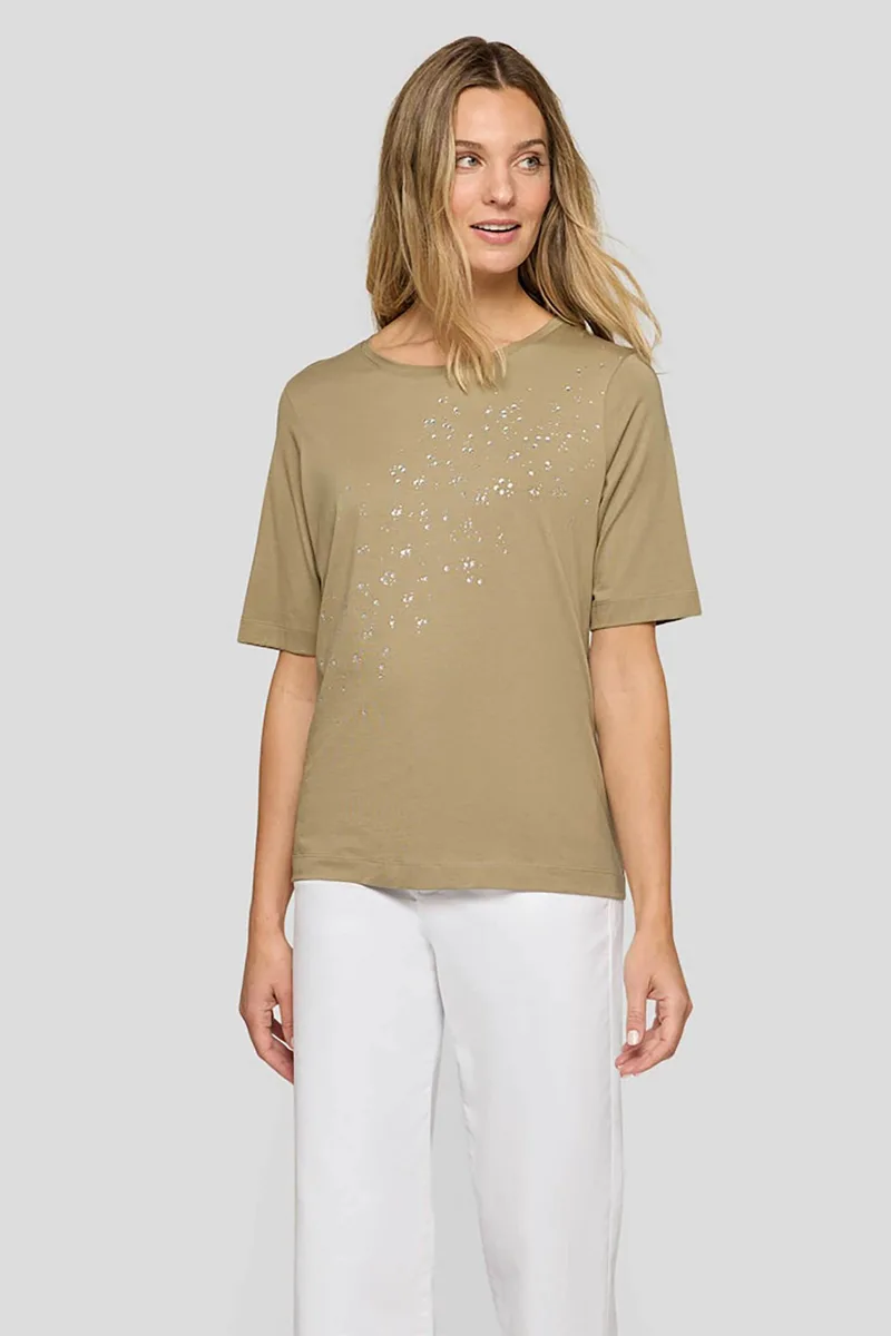 Rabe γυναικείο T-shirt με στρας - 56-122312 Μπεζ
