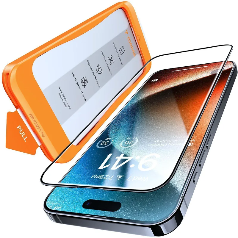 Torras Install Master GlassGo Full Cover Tempered Glass iPhone 16 Pro Max