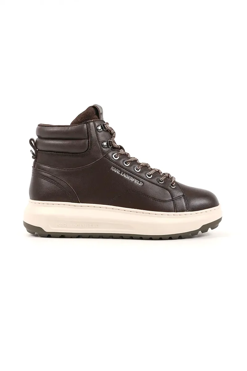 KARL LAGERFELD ΠΑΠΟΥΤΣΙ ΜΠΟΤΑΚΙ KAPRI LUG HIKER LACE ΚΑΦΕ