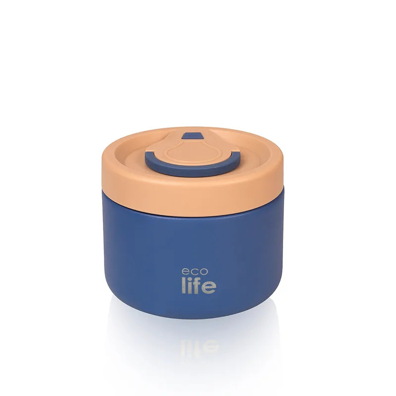 Ecolife Στρογγυλό Θερμός Φαγητού 650ml | Μπλε