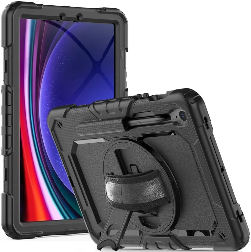Tech-Protect Ανθεκτική Θήκη Solid 360 με Λαβή / Backstand / Ζώνη Μεταφοράς - Samsung Galaxy Tab S10 Lite 10.9" / S10 FE 10.9" / S9 FE 10.9" / S9 11" - Black (9319456606249)