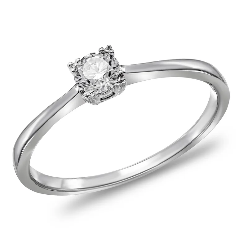 Diamond Group Μονόπετρο Δαχτυλίδι με Διαμάντι Brilliant από Λευκό Χρυσό 18 Καρατίων DDX737