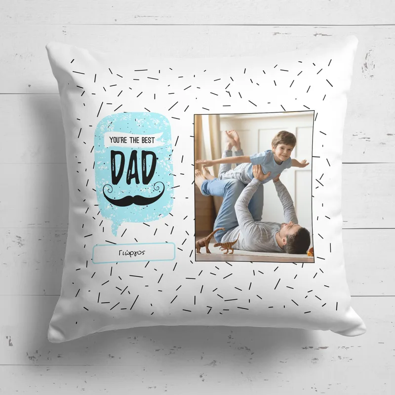 Best Dad - Μαξιλάρι Με Γέμιση - Λευκό - 40X40 - Τετράγωνο