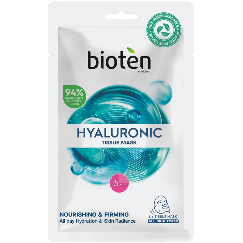 Bioten Hyaluronic Nourishing & Firming Tissue Face Mask Υφασμάτινη Μάσκα Προσώπου με Υαλουρονικό Οξύ για Ενυδάτωση & Λάμψη 20ml