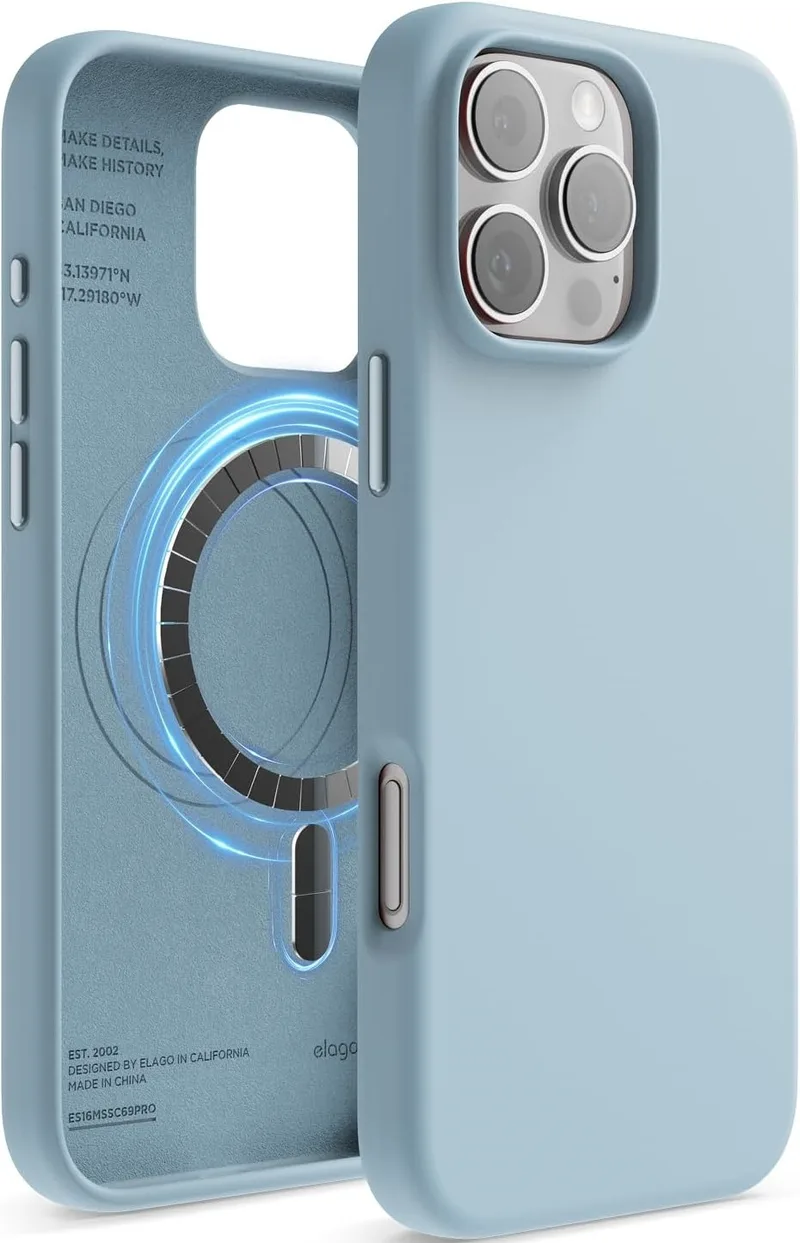 Θήκη Apple iPhone 16 Pro Max - Elago Magnetic Silicone Case Premium Σιλικόνης με MagSafe - Sky Blue (ES16MSSC69PRO-SBL)