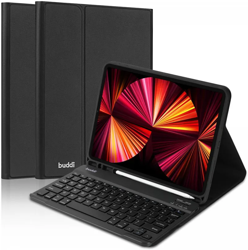 Buddi Zuna Keyboard Case - Θήκη με Υποδοχή για Apple Pencil και Πληκτρολόγιο Bluetooth - Apple iPad Air 7 2025 11" / Air 6 2024 11" / Air 5 2022 10.9" / Air 4 2020 10.9" - Black (8719246386558)