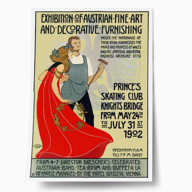 Πόστερ 1902 EXHIBITION OF AUSTRIAN FINE ART AND DECORATIVE FURNISHING