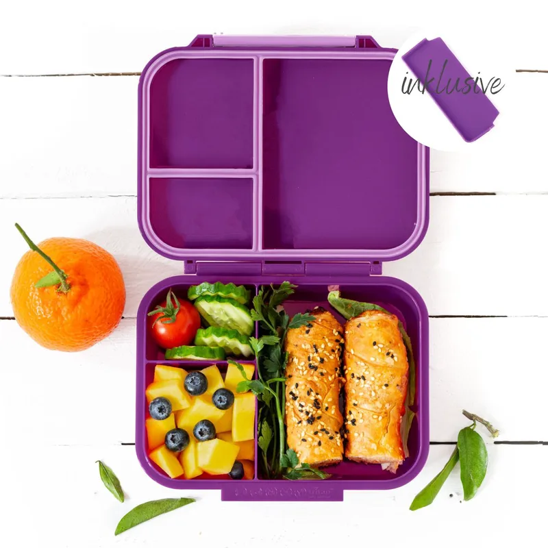 LEKKABOX Mini Classic - Lunchbox with 3 compartments - Lilac