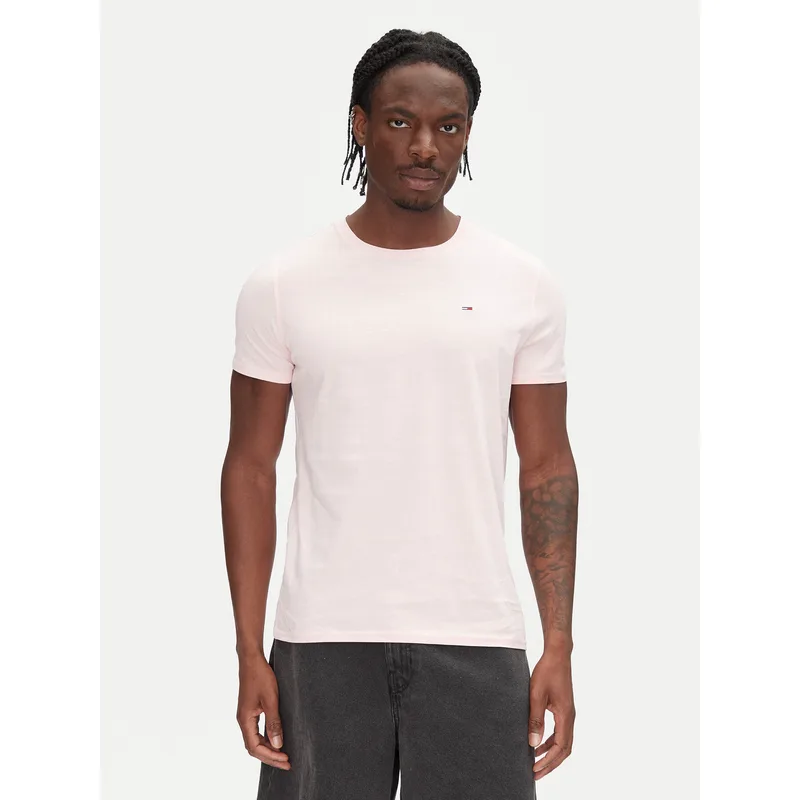 Tommy Jeans T-Shirt DM0DM04411 Ροζ Slim Fit