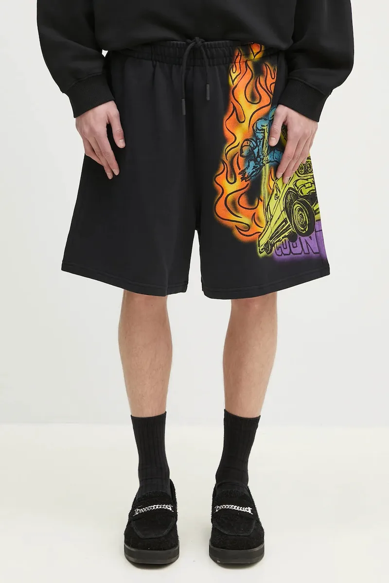 Βαμβακερό σορτσάκι Marcelo Burlon County Flame Comfy Sweatshort Black Red