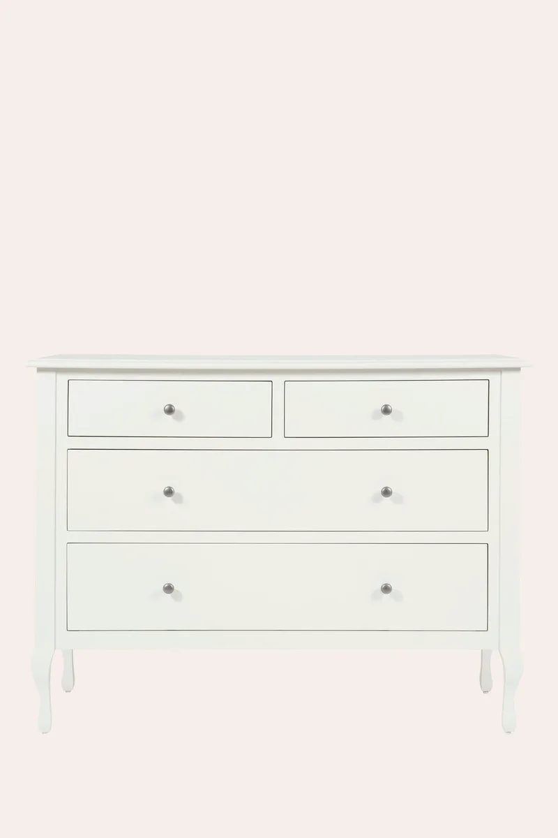 Συρταριέρα Rosalind με 4 Συρτάρια Cotton White