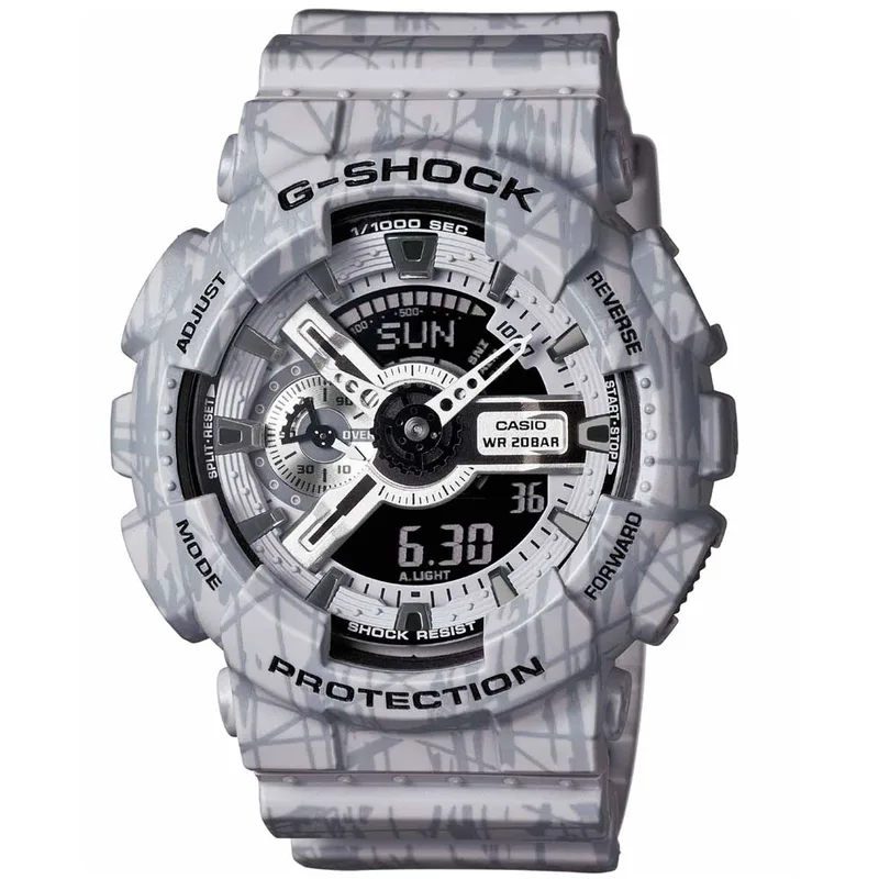 CASIO G-SHOCK Anadigi Grey Camo Rubber Strap GA-110SL-8AER