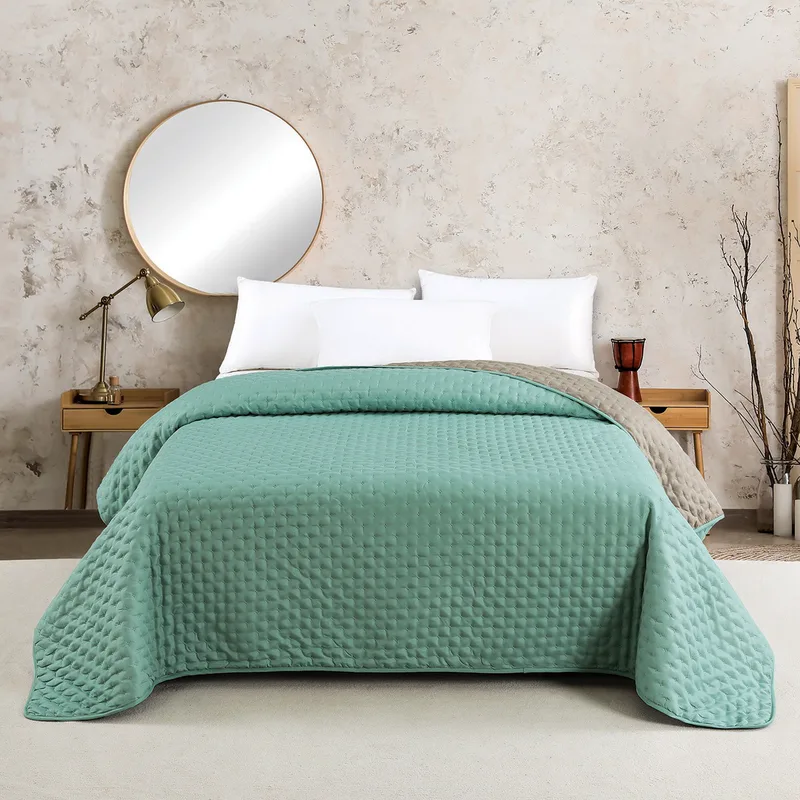 Κουβερλί 2 Όψεων Microfiber King 260x240εκ. Renzo Aqua-Dark Grey Melinen 20003336 (Ύφασμα: Microfiber, Χρώμα: Γκρι, Μέγεθος: King Size) - MELINEN - 20003336