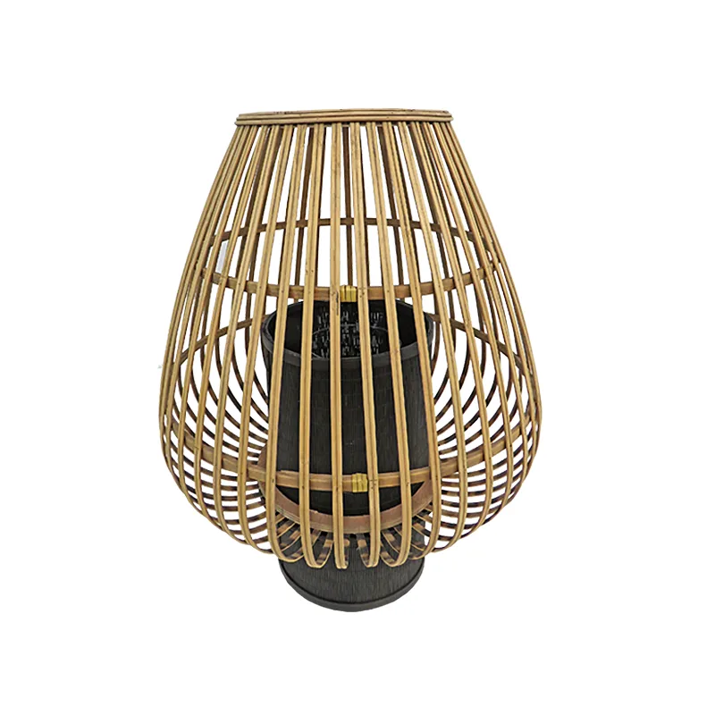 Φανάρι Bamboo Μπεζ-Μαύρο Art Et Lumiere 37,5x47,5εκ. 14848 (Υλικό: Bamboo, Χρώμα: Μαύρο) - Art Et Lumiere - lumiere_14848