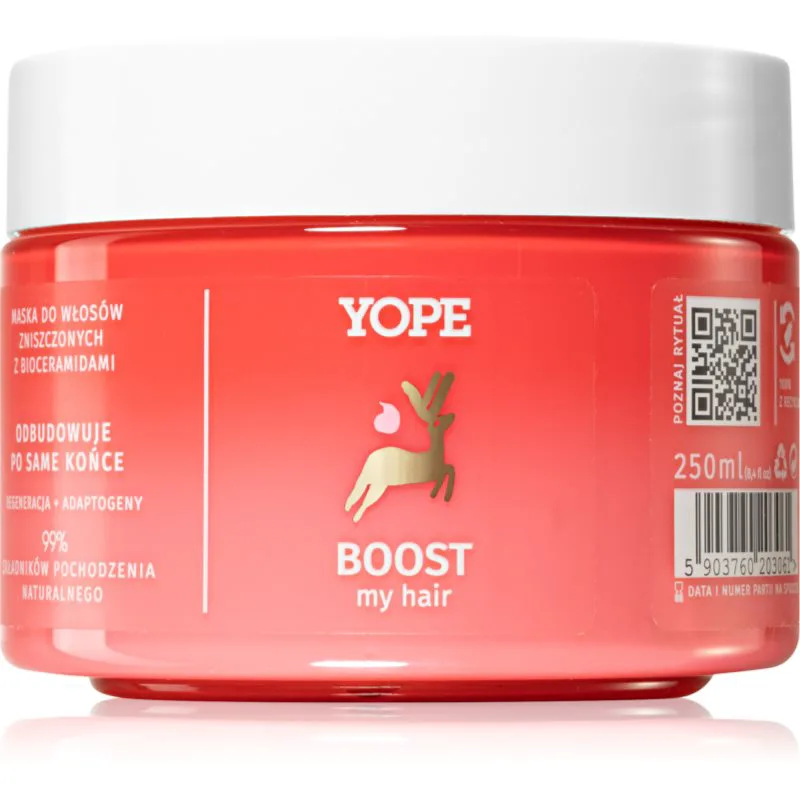 Yope BOOST my hair Αναπληρωτική μάσκα για κατεστραμμένα μαλλιά 250 ml