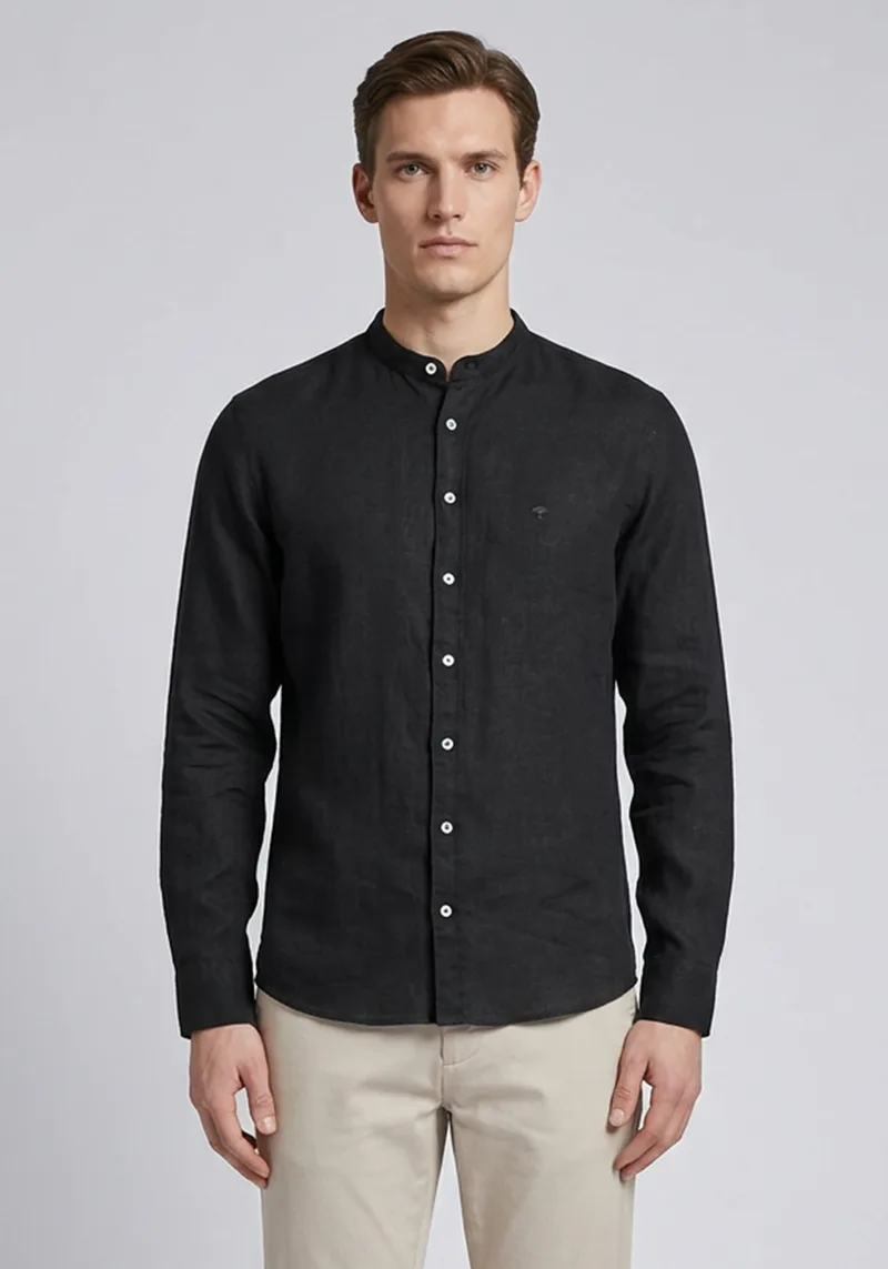 Fynch Hatton Πουκάμισο Linen - 1613 6008 999 Black