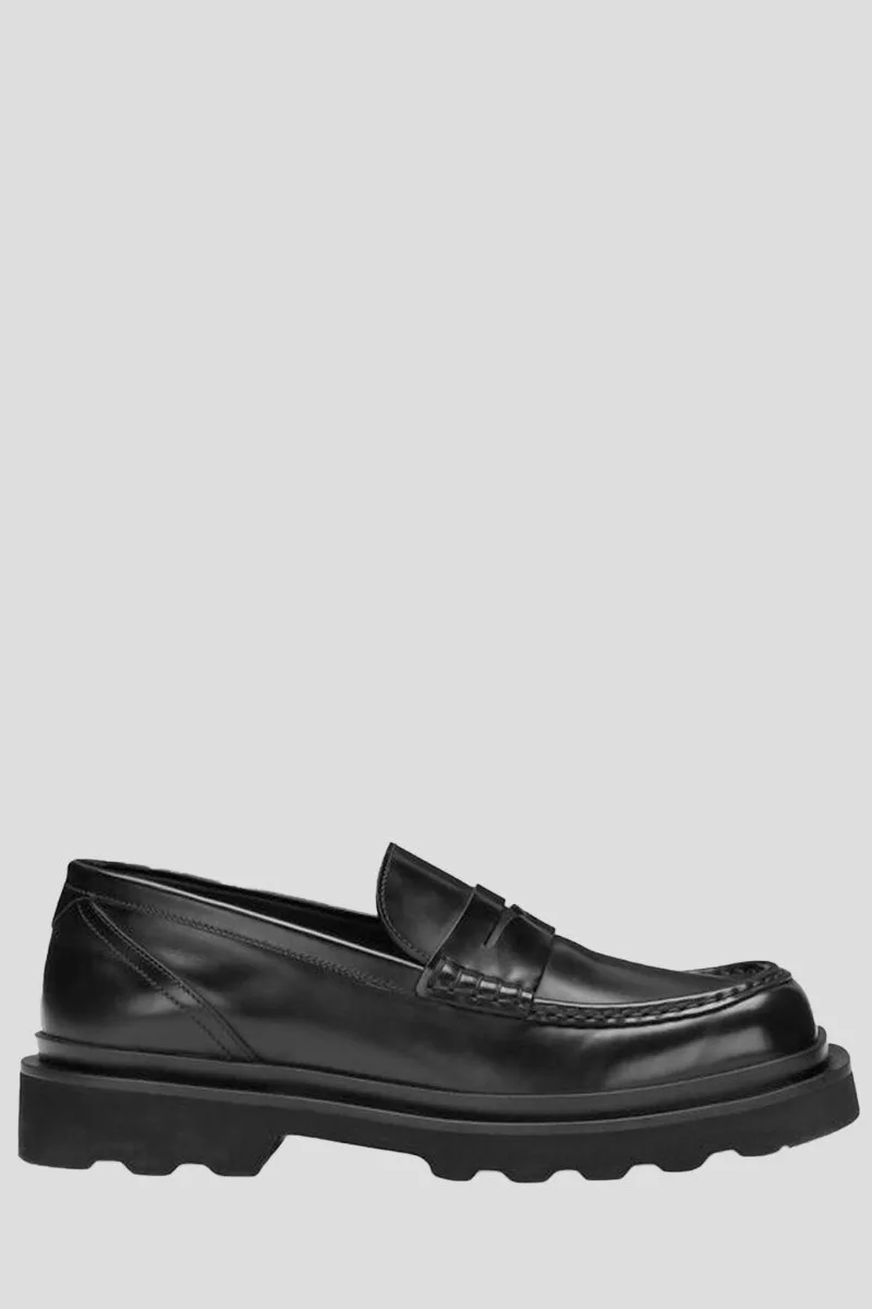 DOLCE&GABBANA Ανδρικό Μαύρο Brushed Leather Loafers