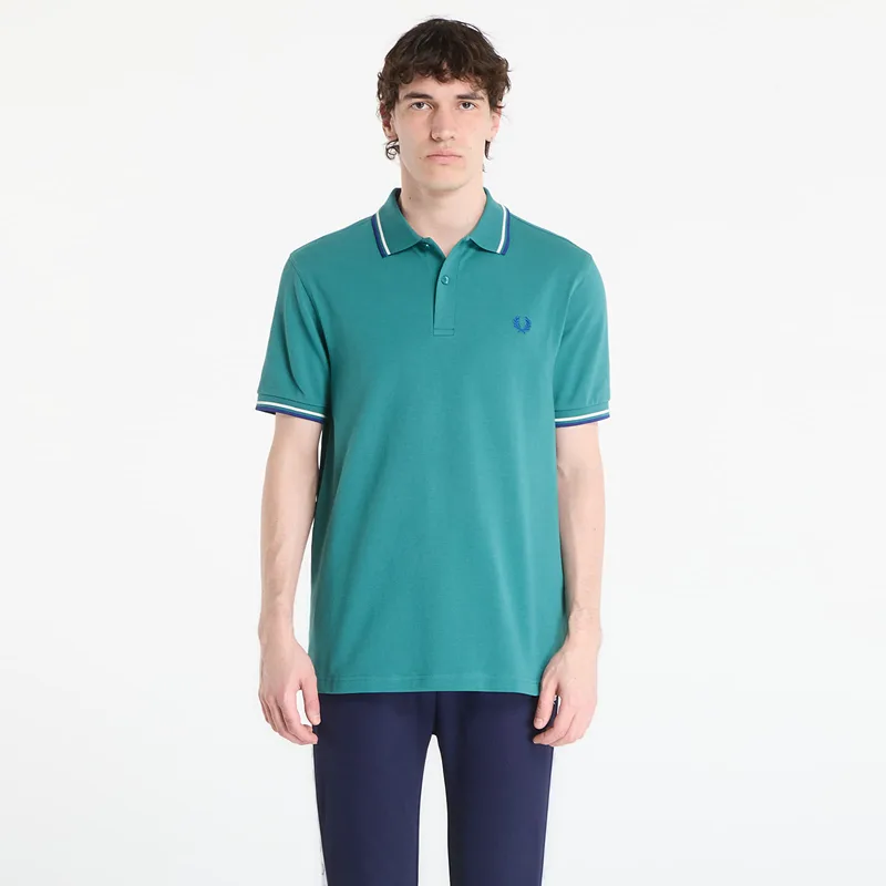 T-shirt FRED PERRY Twin Tipped Fred Perry Shirt Deep Mint/ Snow White/ Soho Eclipse XL