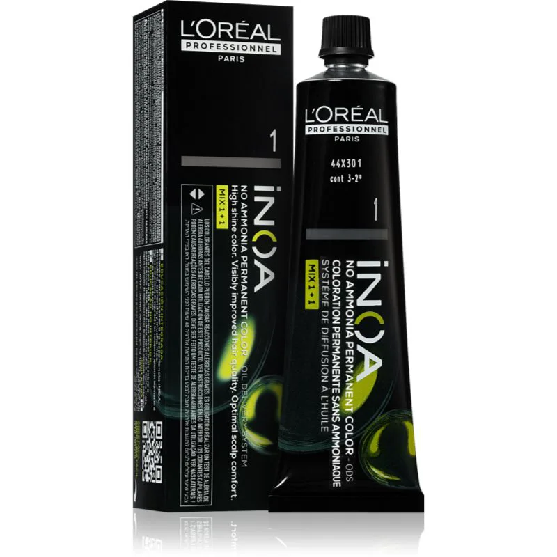 L’Oréal Professionnel Inoa μόνιμη βαφή μαλλιών χωρίς αμμωνία απόχρωση 1 60 ml