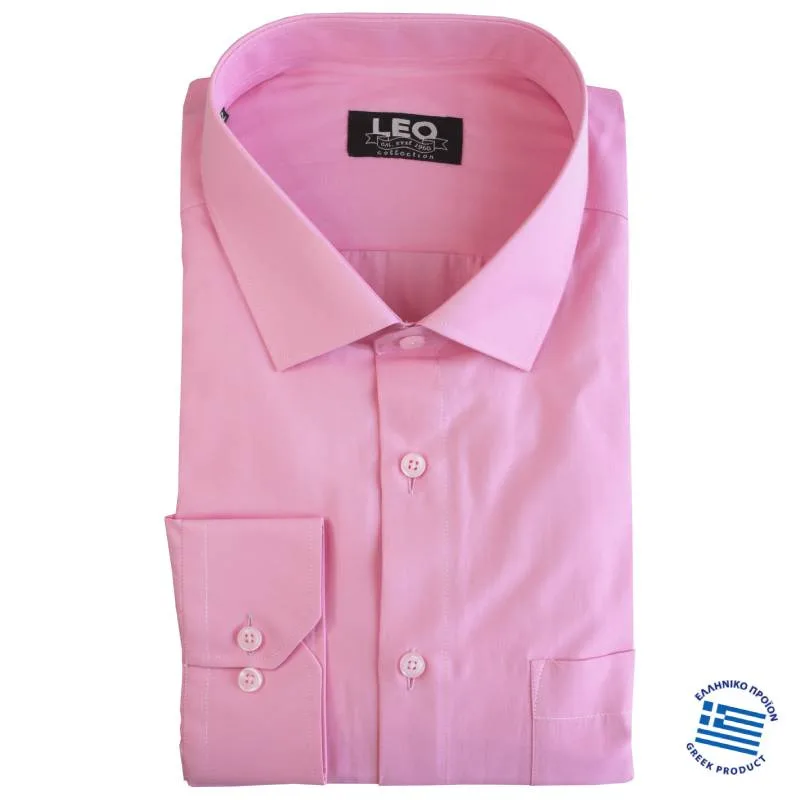 Μονόχρωμο μακρυμάνικο πουκάμισο "Air Cool",της Leo Collection - Blossom
