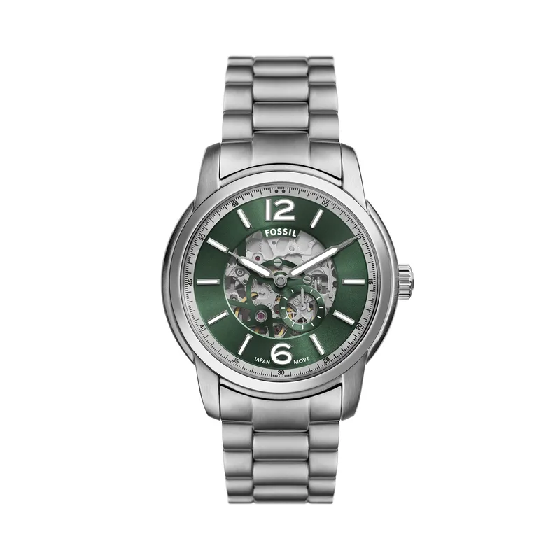 Ρολόι Fossil Heritage Skeleton ME3262 Ασημί