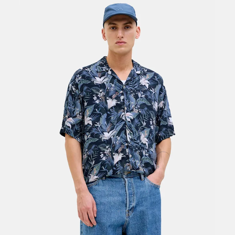 Jack & Jones Jjejeff Tropical Ανδρικό Κοντομάνικο Πουκάμισο (9000219369_19831)