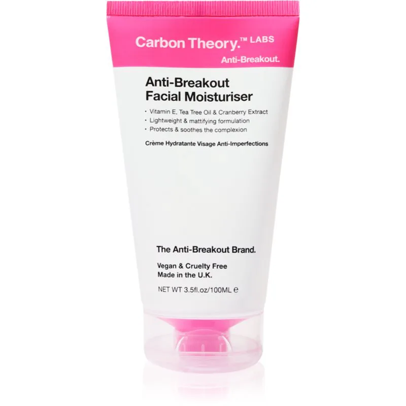 Carbon Theory Anti-Breakout Facial Moisturiser ενυδατική κρέμα για πρόσωπο ενάντια στις ατέλειες της επιδερμίδας 100 ml