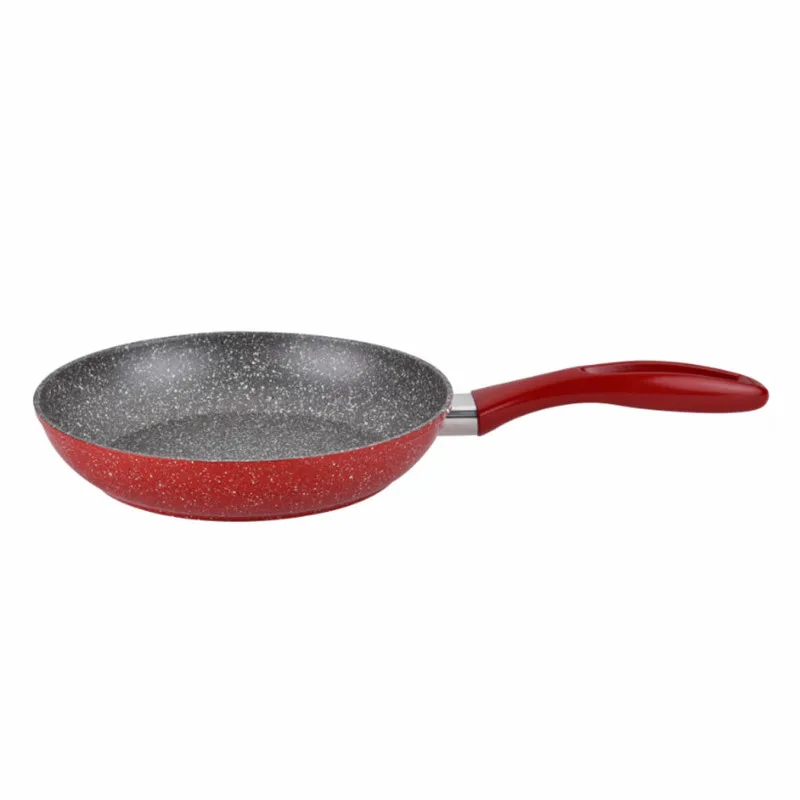Τηγάνι Oliver Voltz OV54419A24, 24 cm, 4 mm, Αντικολλητική επίστρωση μαρμάρου, Επαγωγή, Κόκκινο