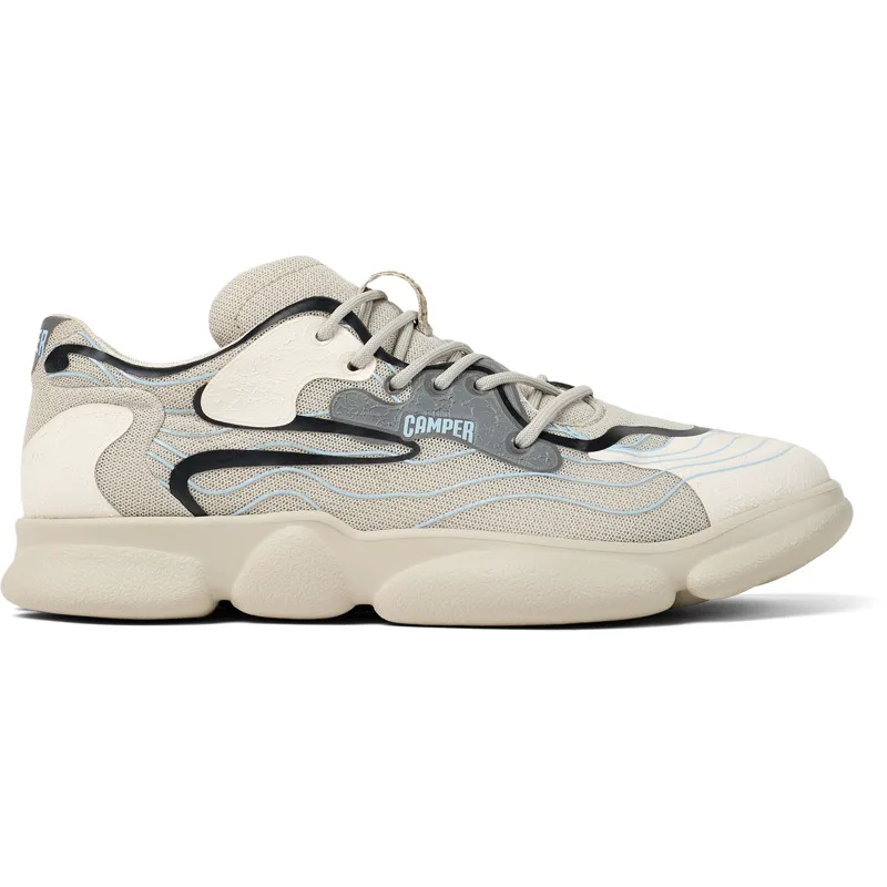 CAMPER Karst - Sneakers Για Ανδρικα - Γκρι,Λευκό,Μπλε, Μέγεθος 42, Cotton fabric
