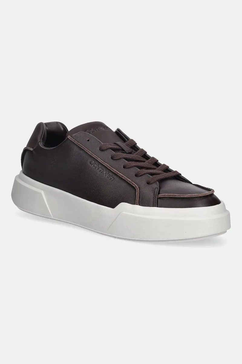 Δερμάτινα sneakers Calvin Klein CHUNKY CUPSOLE LACE UP LTH PINCH