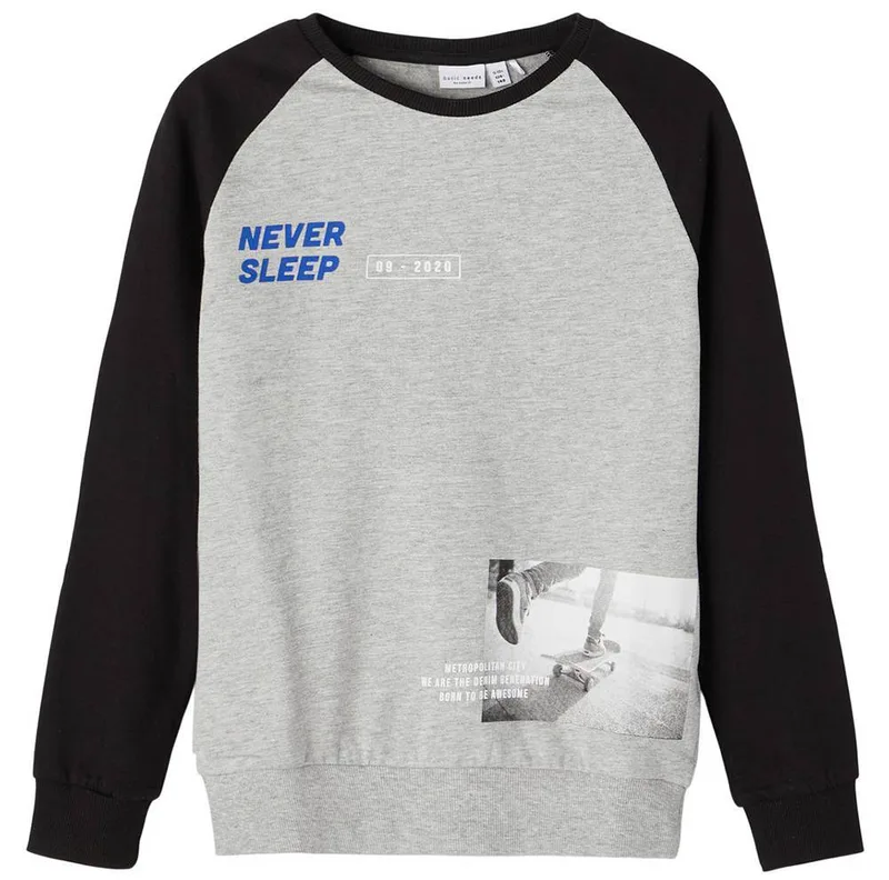 HOODIE NAME IT 13194186 NKMVILDAR ΓΚΡΙ ΜΕΛΑΝΖΕ (122-128 CM)-(7-8 ΕΤΩΝ)