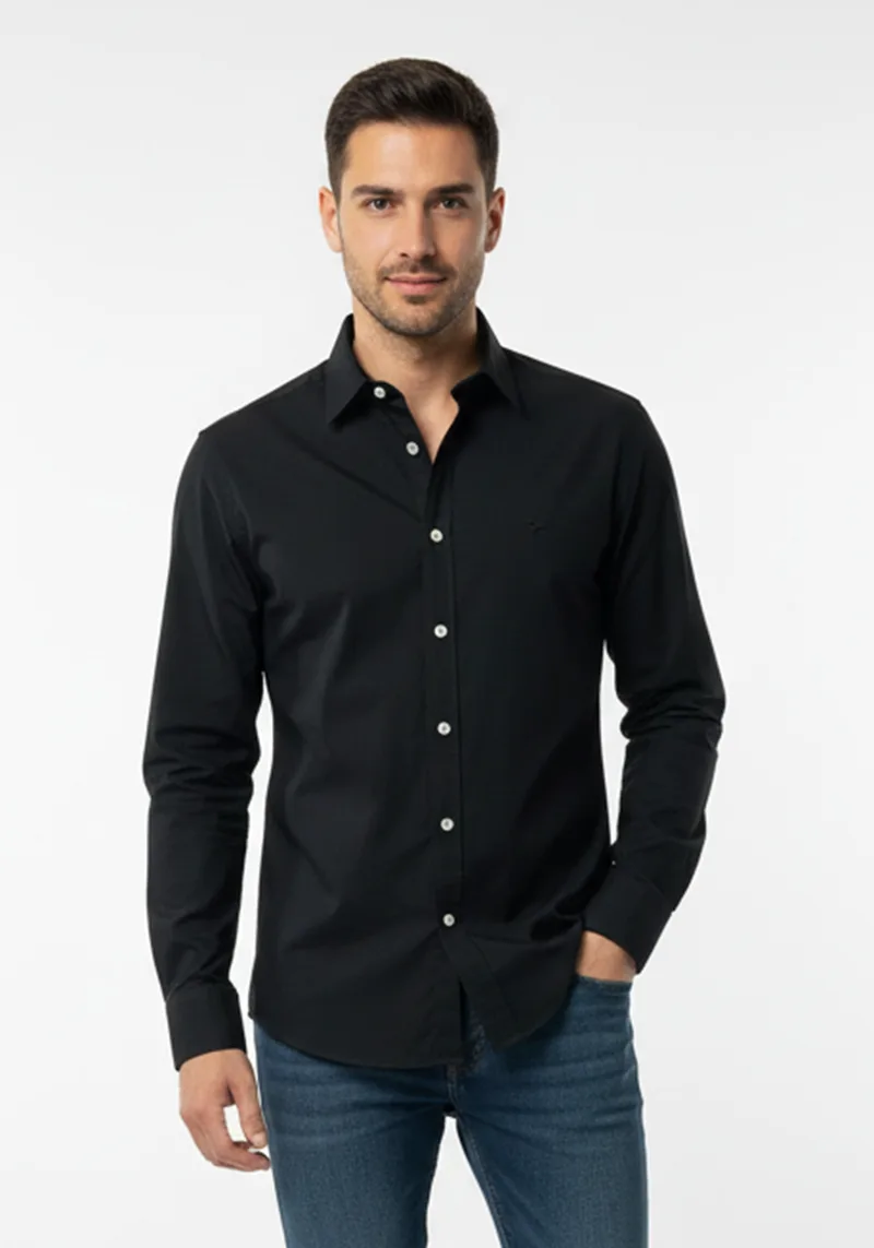 Fynch Hatton Πουκάμισο της σειράς Soft Oxford - 1509 6313 999 Black