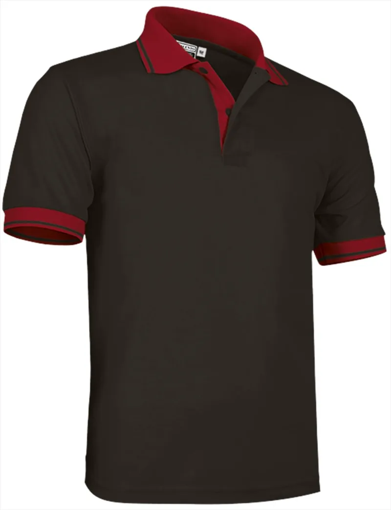Κοντομάνικο Polo Shirt COMBI Valento POVACOMNR Black-Lotto Red