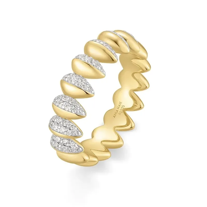 Δαχτυλίδι Ania Haie 925 Two-Tone Sparkling Puffy Spike R067-02T R067-02T Ασήμι