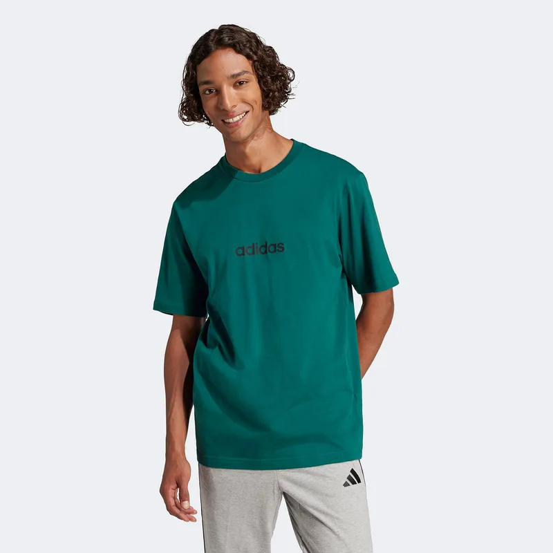 ADIDAS ESSENTIALS LINEAR SINGLE JERSEY T-SHIRT ΠΡΑΣΙΝΟ