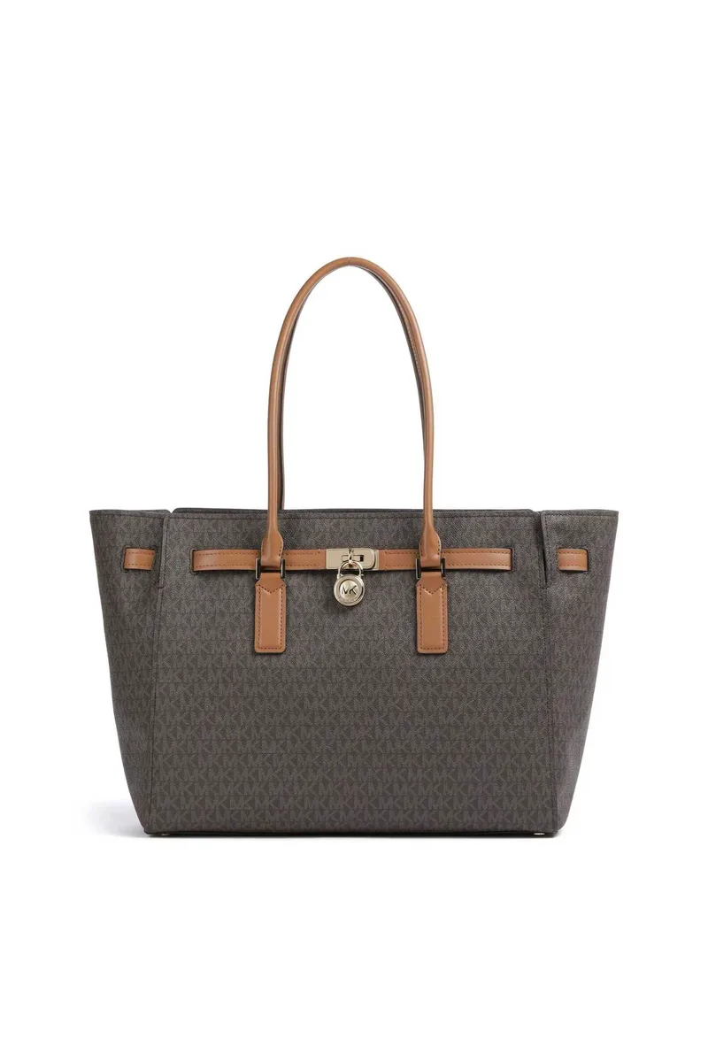Michael Kors γυναικεία τσάντα tote με all-over monogram "Hamilton Large" - 30F5GNXT3B Καφέ