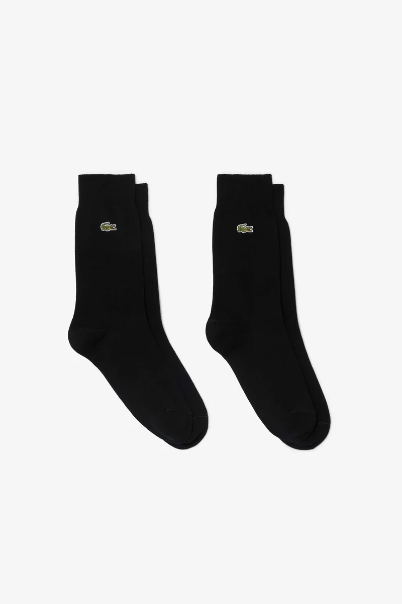 Lacoste σετ unisex μακριές κάλτσες με κεντημένο λογότυπο (2 ζευγάρια) - RA3147-00 Μαύρο