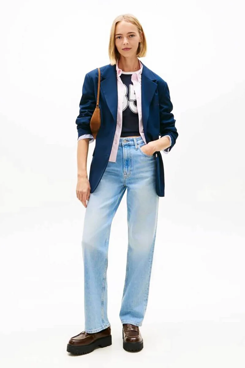 Tommy Jeans γυναικείο τζιν παντελόνι Slim Fit - DW0DW23018 Denim Blue Ανοιχτό