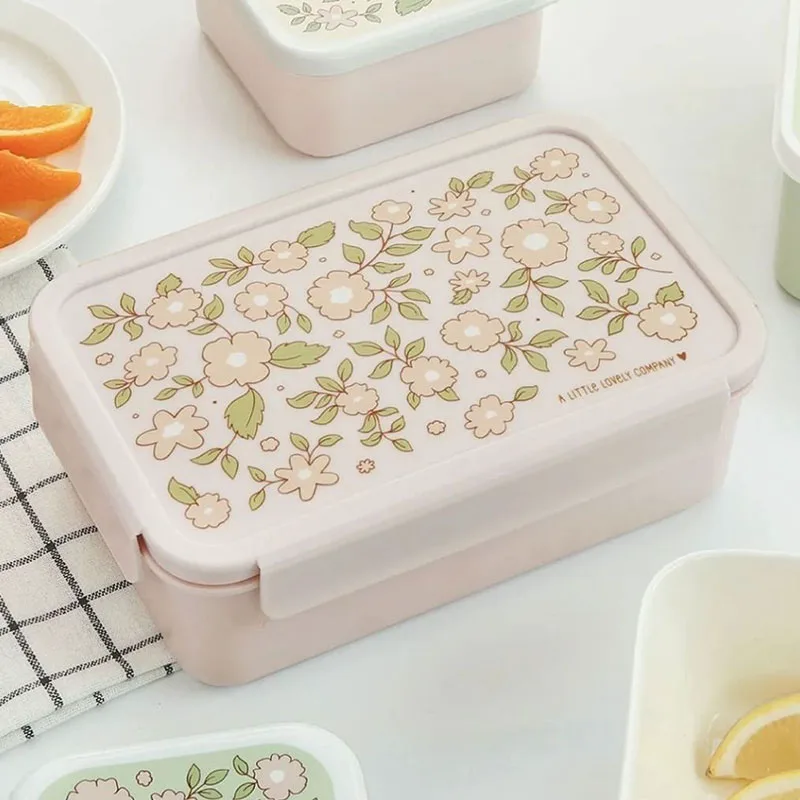 Φαγητοδοχείο Με Χωρίσματα 1.2lt (22x14.5x7) Α Little Lovely Company Blossoms Ροζ BBBLPI68