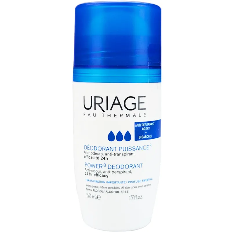 Uriage Power 3 Deodorant Αποσμητικό Roll-On που Εξασφαλίζει Αίσθηση Φρεσκάδας για 24 Ώρες 50ml