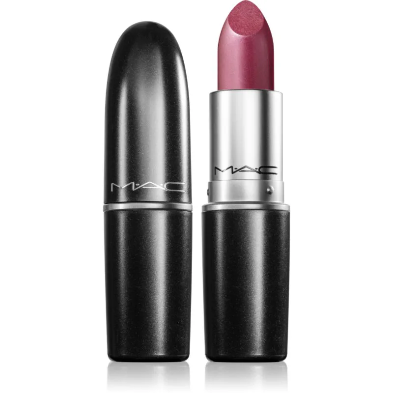MAC Cosmetics Frost Lipstick μακράς διαρκείας κραγιόν με λάμψη μαργαριταριών απόχρωση Plum Dandy 3 γρ