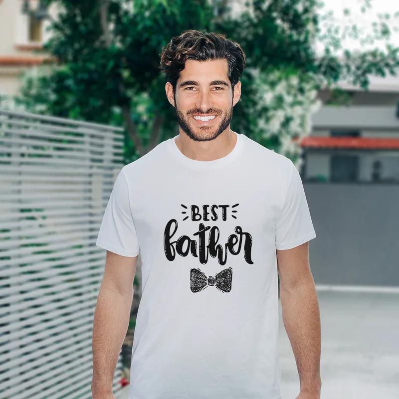 Best father - Organic Vegan T-Shirt Unisex - Λευκό - M