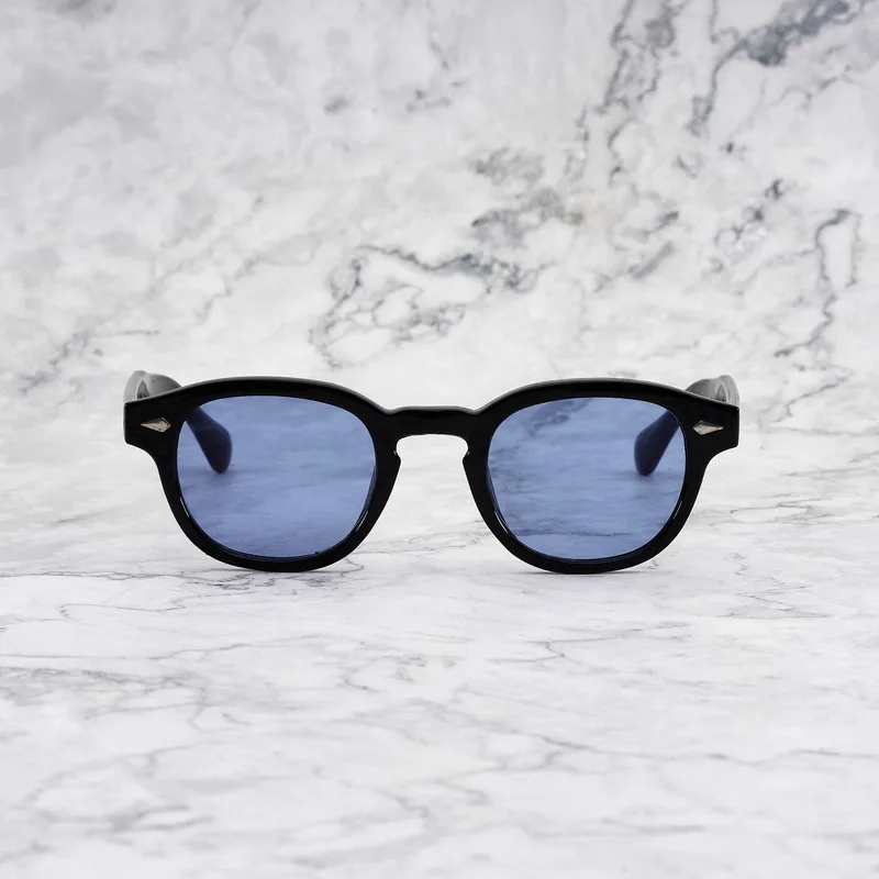 JOHNNY Tinted Sunglasses | Black | Indigo Blue Shades | Explicit Poets Sunglasses