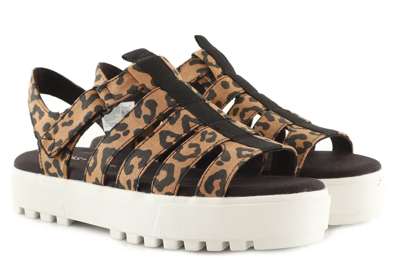 Σανδάλια TOMS Fisherman Lug 10017904-TOFFEE LEOPARD CANVAS Γυναικείο