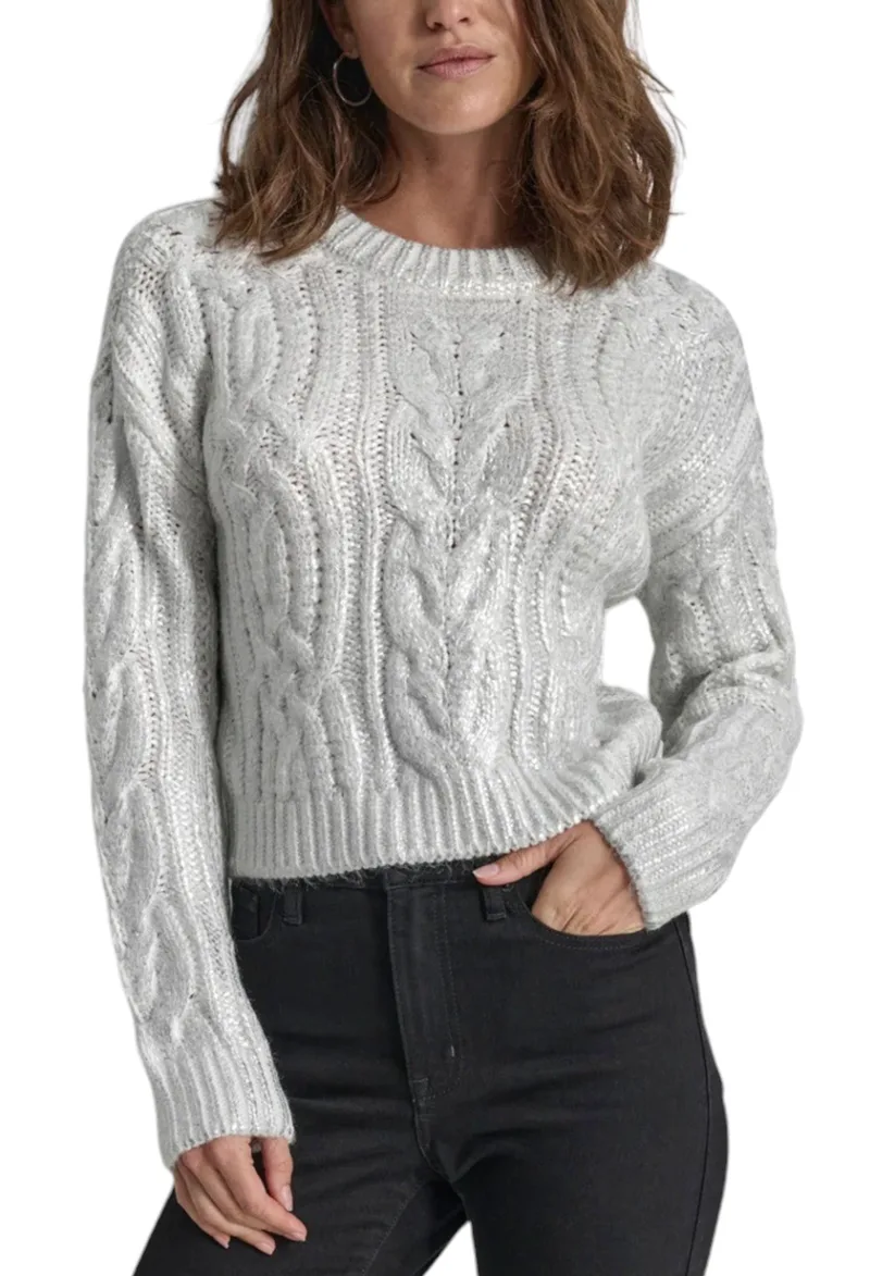 Πουλόβερ DKNY Foil Print Chunky Cable DJ4R0400-IYS Γυναικείο